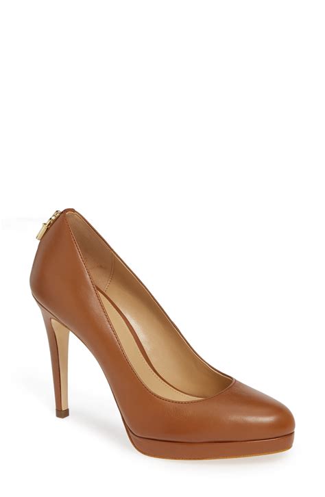 michael kors antoinette truffle leather platform pumps|Antoinette Leather Pump .